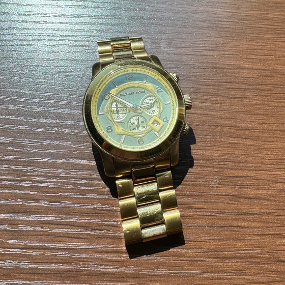 Michael Kors Oversized Runway Gold-Tone Watch - Picture 2 of 7